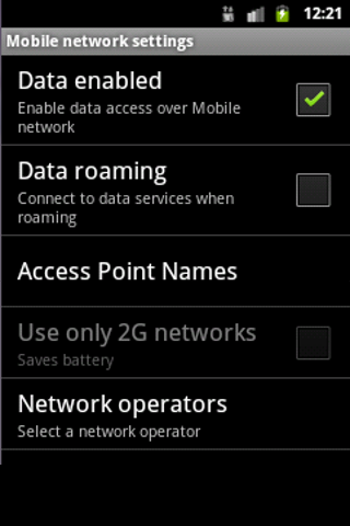 Enable/Disable Data Netw...截图3