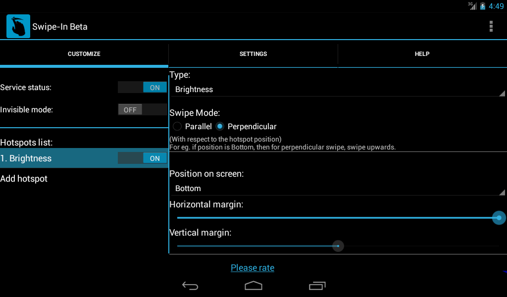 Swipe-In (Settings adjuster)截图1