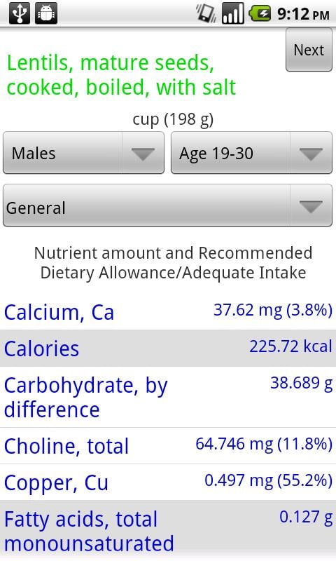 Nutrition Info App截图5