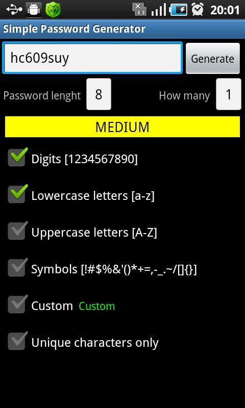 Simple Password Generator截图1