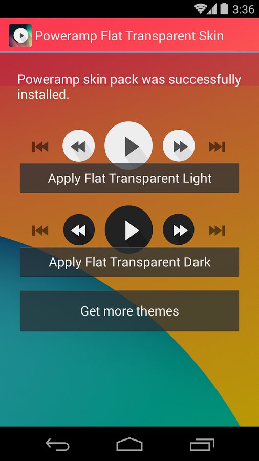 Poweramp skin Flat Transparent截图6