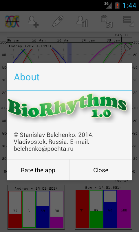 Biorhythm calculator截图2