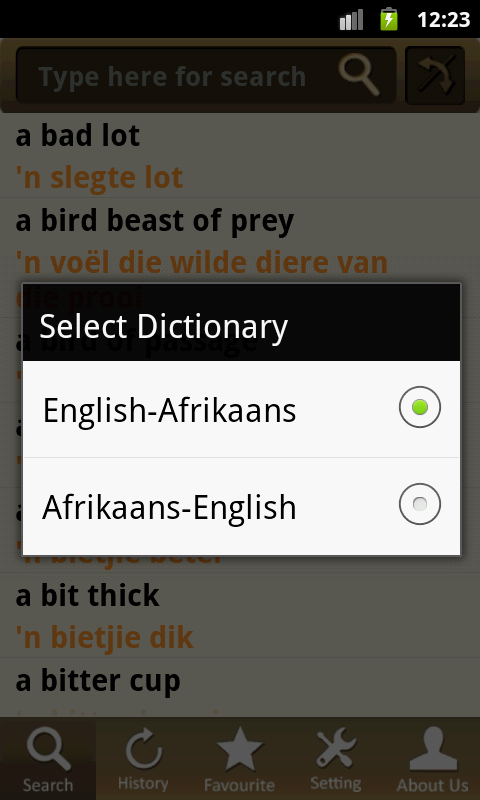 Afrikaans Dictionary截图1