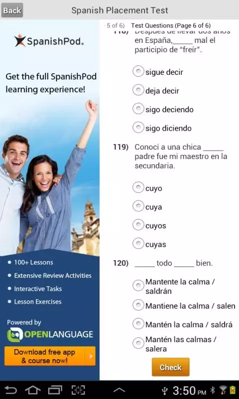 Spanish Placement Test截图2