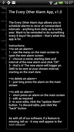 The Every Other Alarm App截图4