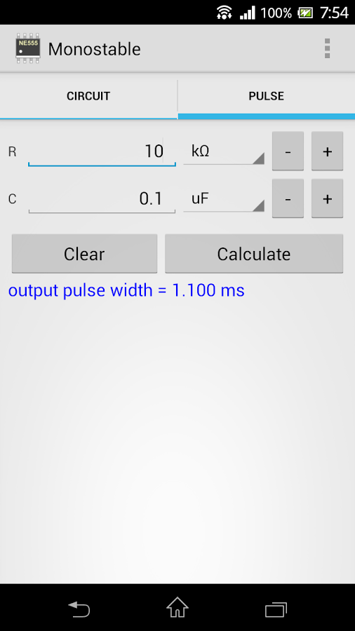 Timer IC 555 Calculator截图4