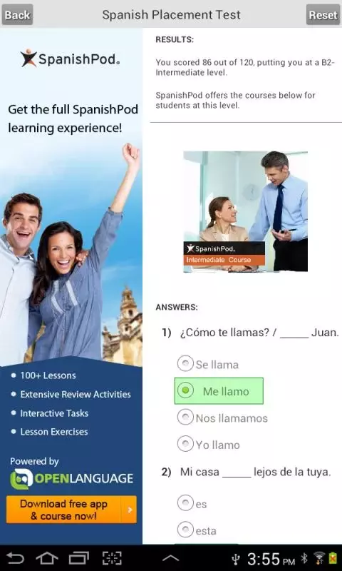 Spanish Placement Test截图3