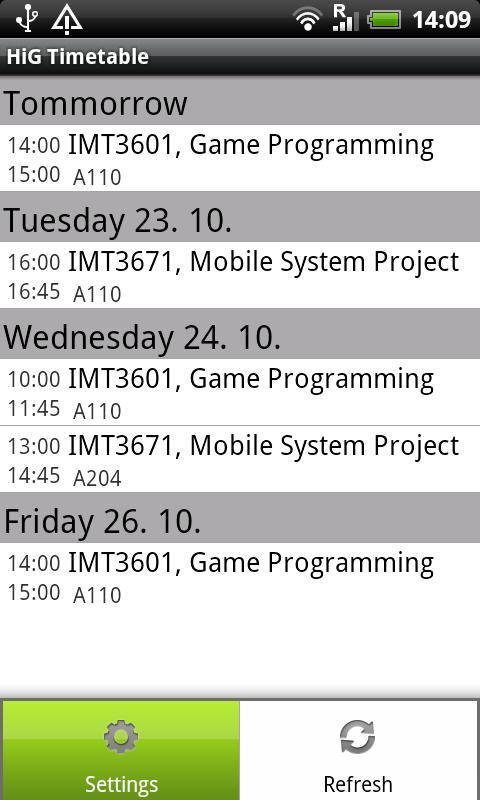 HiG Timetables截图1