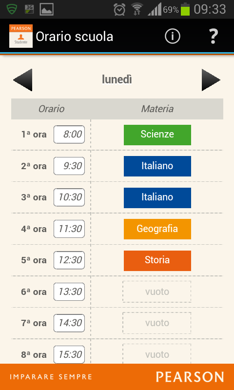 Orario Scuola Pearson Studente截图3