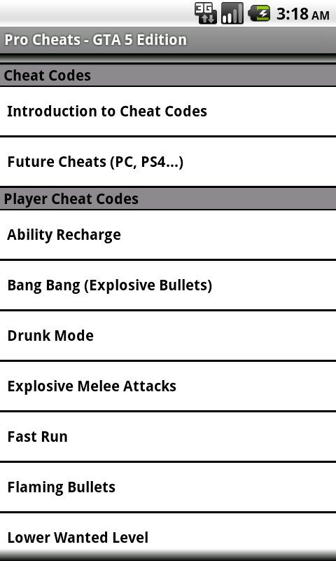 Unofficial ProCheats for GTA 5截图1