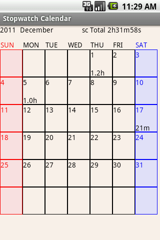 Stopwatch Calendar截图4