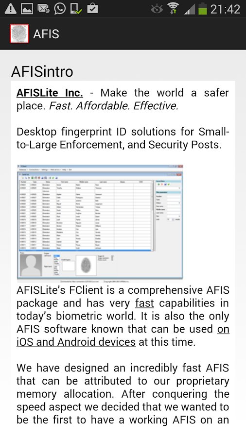 AFIS - PC and Mobile截图2