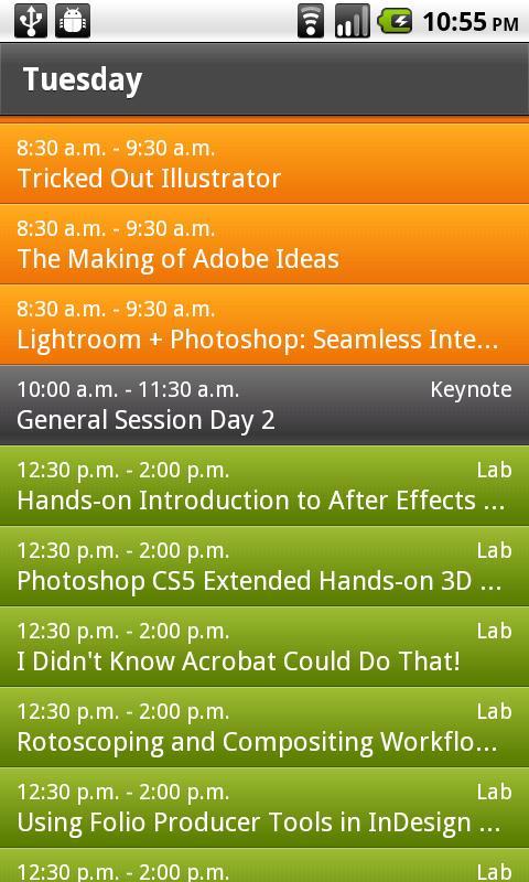 Adobe MAX Schedule 2011截图3