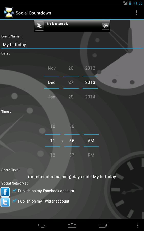 Social Countdown Widget截图2