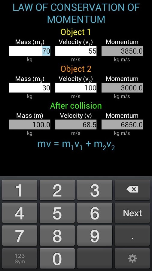 Momentum Calculator截图1