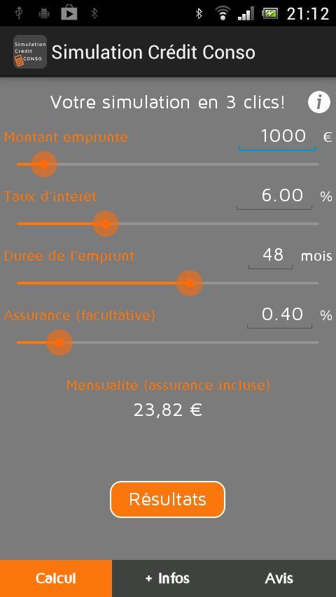 Simulation Cr&eacute;dit Consom...截图3