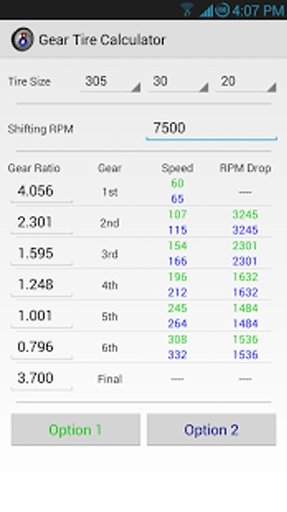 Gear Tire Calculator截图1