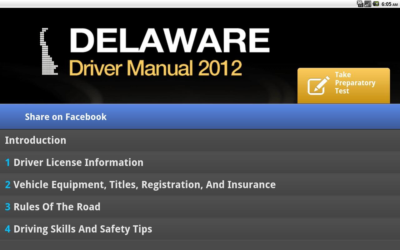 Delaware Driver Manual Free截图1