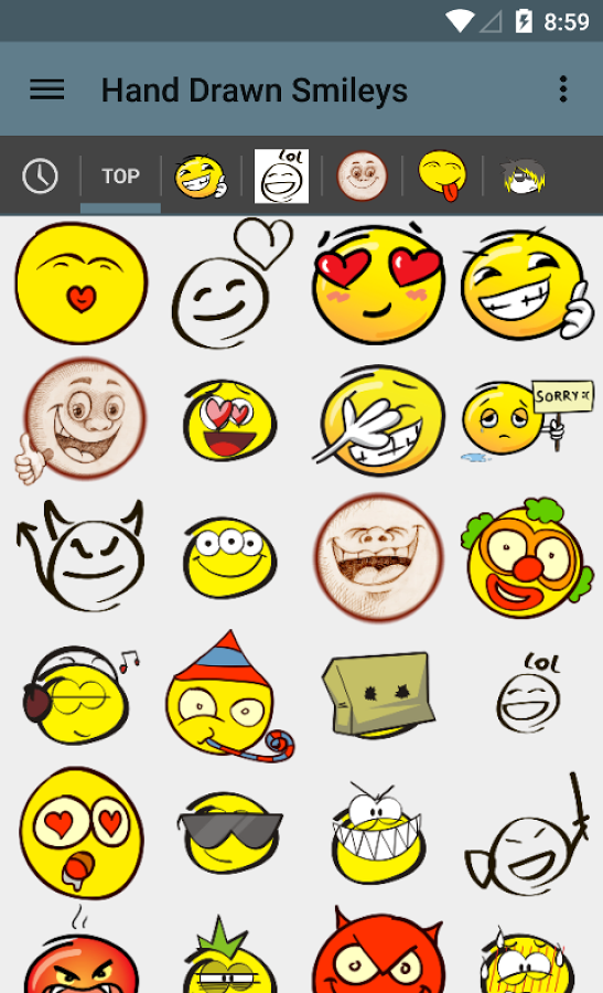 Hand Drawn Smileys for chat截图1