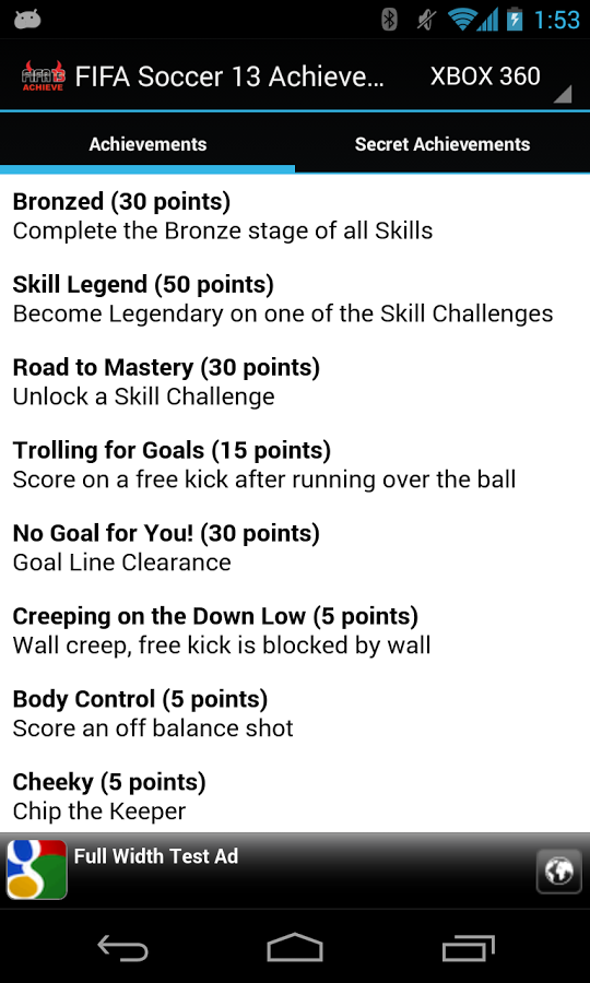 FIFA Soccer 13 Achieveme...截图2