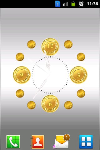 Gold Coin Analog Clock截图2