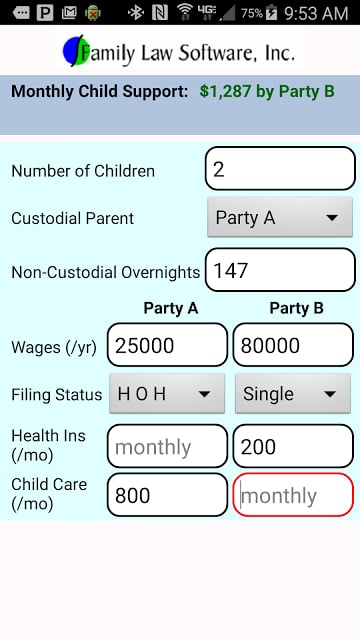 FL Child Support Calculator截图2