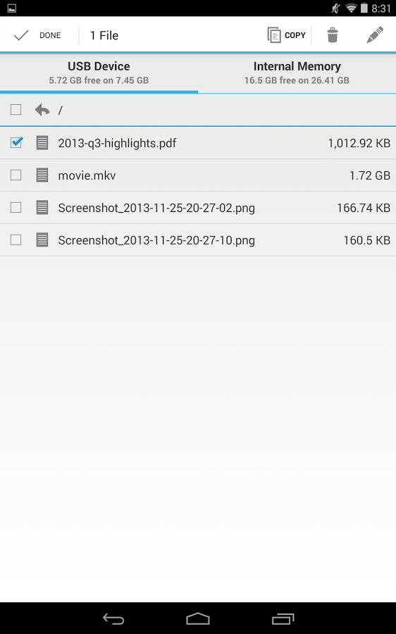 USB OTG File Manager for Nexus Trial截图8