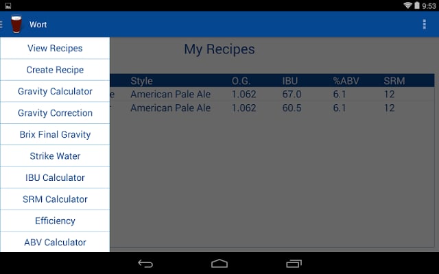 Wort Homebrew Calculator截图6