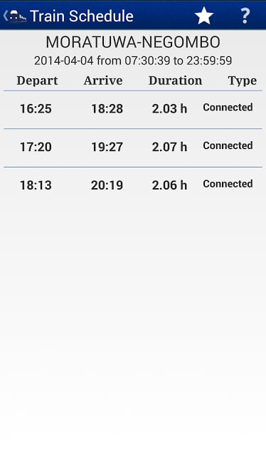 Sri Lanka Train Schedule截图6