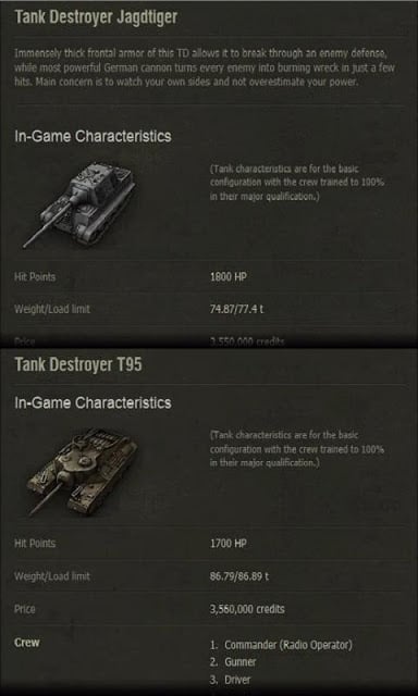 Tank talents/info for WoT Game截图3