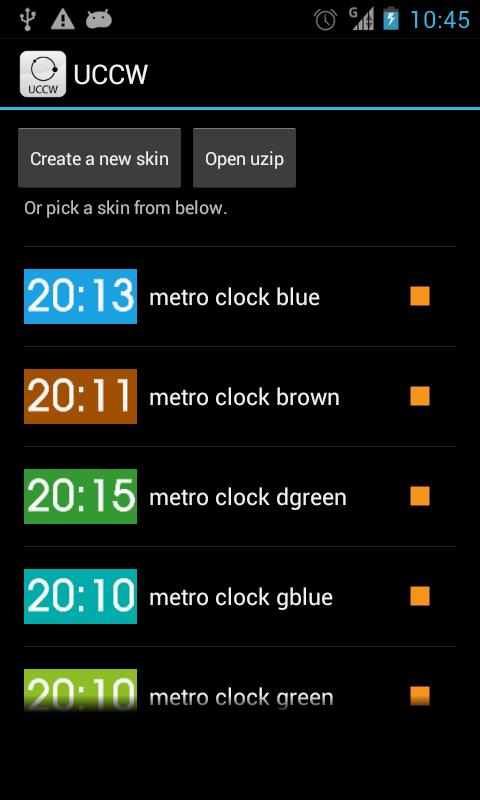 Metro clock uccw skin截图5