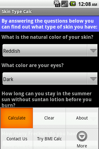 Skin Type Calc截图4