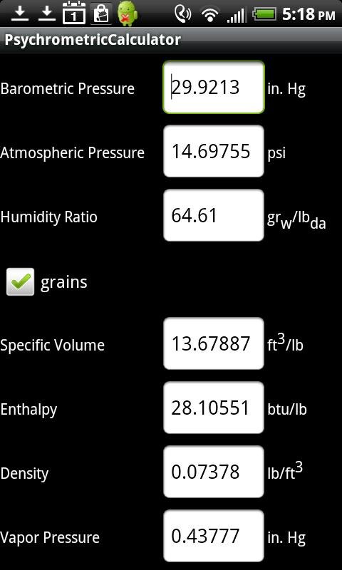 Air Lite Psychrometric Calcs截图4