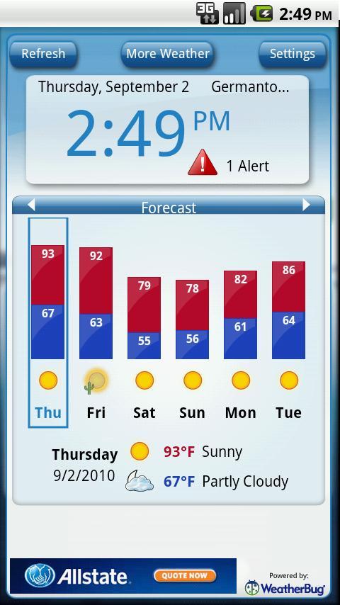 WeatherBug Time & Temp widget截图2