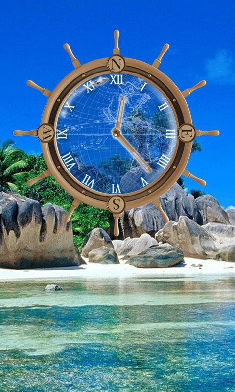 Travel Compass Clock Wallpaper截图2