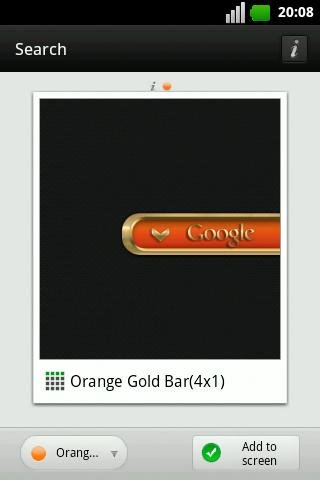 Orange Gold Bar GO Widget截图3