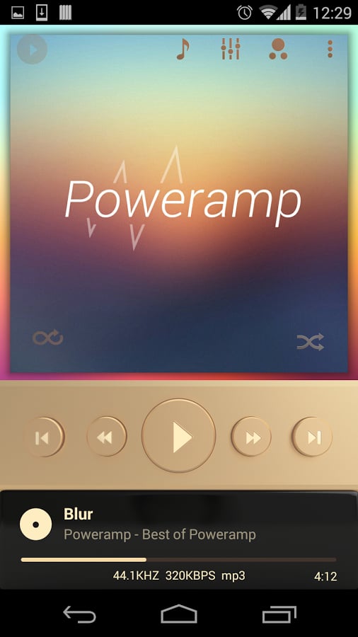 Poweramp Champagne Gold Skin截图6