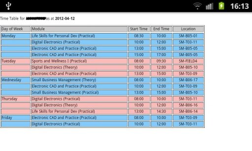 ITE CE Timetable截图1