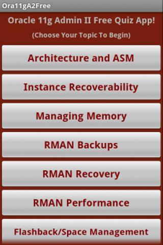 Oracle 11g OCP Free Quiz App截图2