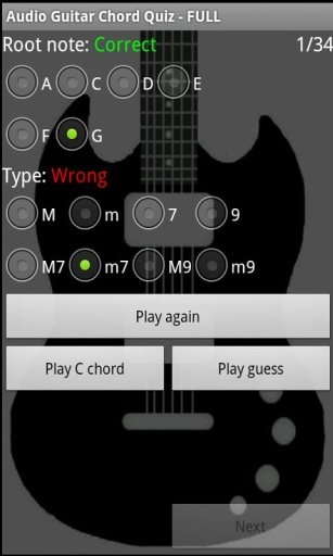 Audio Guitar Chord Quiz - FREE截图1