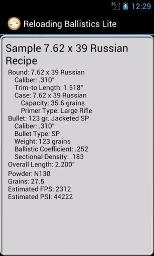 7.62x39mm Russian Ballistics截图1