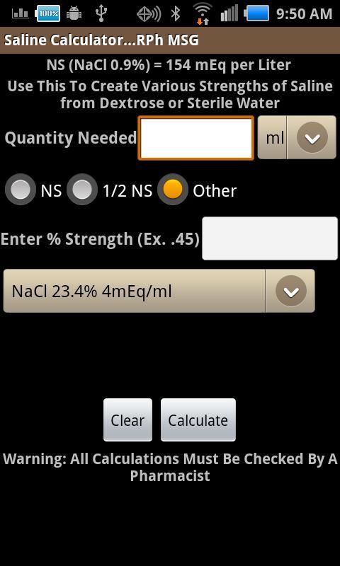 Saline Calculator截图1