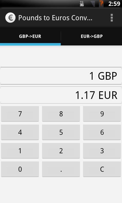 GB Pounds to Euros conve...截图2