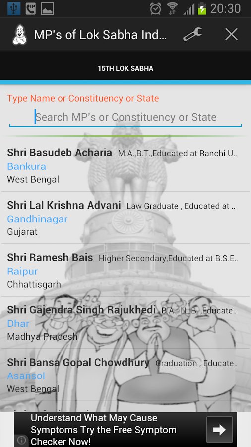 MPs Profiles (India, 15th LS)截图1