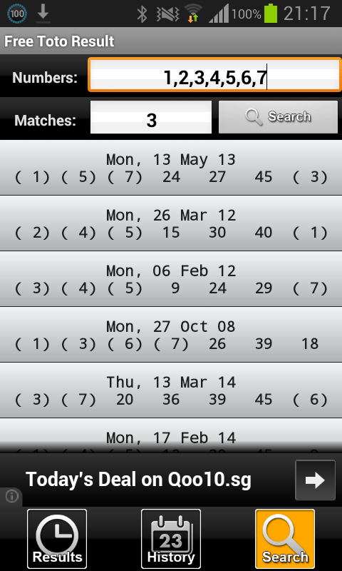 Free SG ToTo Results截图2