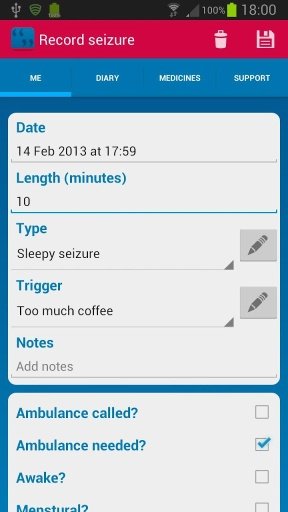 Epilepsy Action Seizure Diary截图5