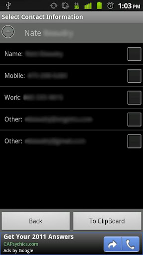 Contact to Clipboard Free截图2