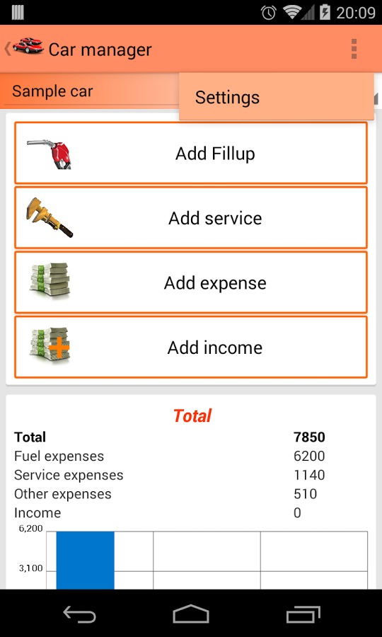 Car manager (mileage,expenses)截图2