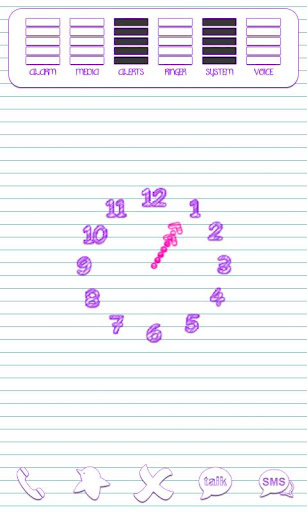 Scribbles Purple Analog Clock截图1