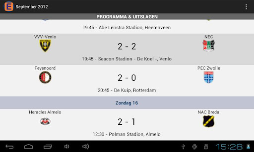 Eredivisie Standings截图1